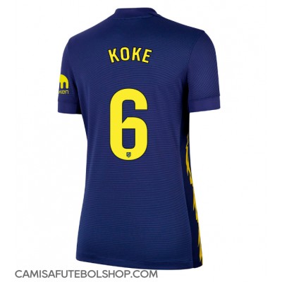 Camisa de time de futebol Atletico Madrid Koke #6 Replicas 2º Equipamento Feminina 2025-26 Manga Curta Camisa de time de futebol Atletico Madrid Koke #6 Replicas 2º Equipamento Feminina 2025-26 Manga Curta